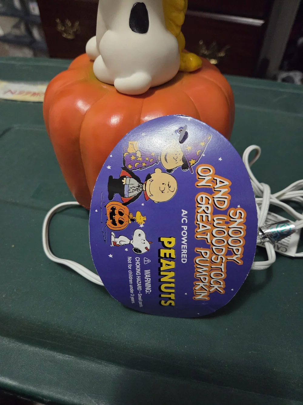 Peanuts Snoopy & Woodstock Light Up Pumpkin Halloween Blow Mold Decor